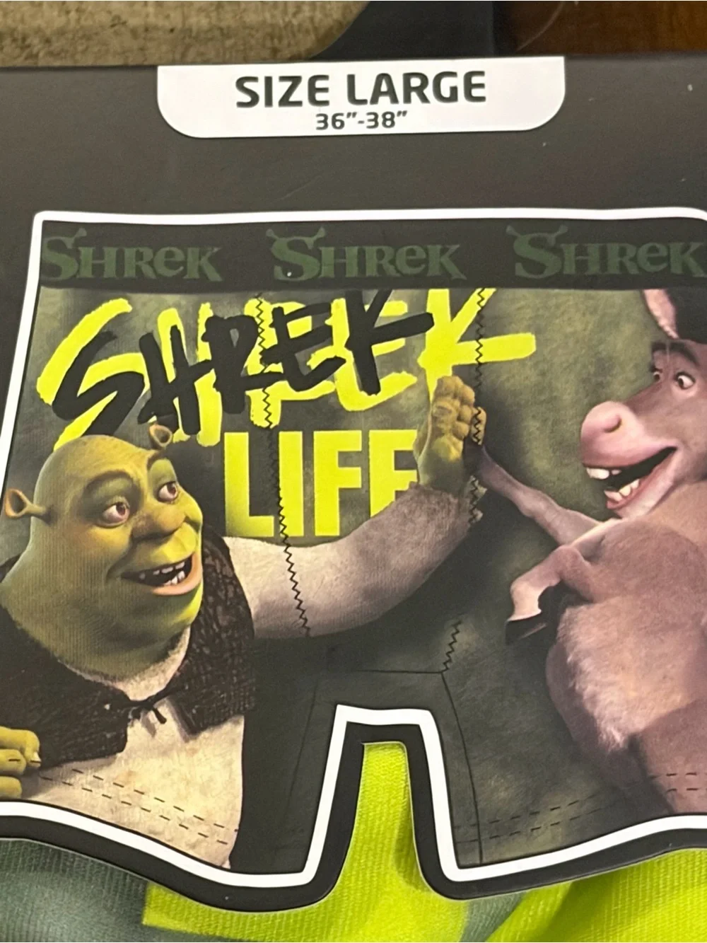 Dreamworks Shrek Men’s Boxer Briefs Large 36”-38”